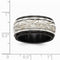 Edward Mirell Black Titanium and Sterling Silver Inlay Fancy Design 11mm Wedding Band