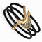 Tango Collection Black Titanium and Bronze 27mm White Sapphire Cable Flex Cuff Bangle Bracelet, 6"