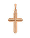 Inlay Cross 14k Rose Gold Pendant (25.10X12.50 MM)