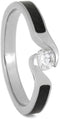 Diamond Solitaire Crushed Dinosaur Bone 4mm Comfort-Fit Titanium Engagement Bypass Ring (.25Ct, Color G, Clarity SI1) Size 8.5