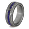 Lapis Lazuli, Gibeon Meteorite 8mm Comfort-Fit Matte Titanium Ring