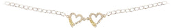 Edge Double Heart Bracelet, Sterling Silver, 12k Green and Rose Gold Black Hills Gold Motif, 7.5"