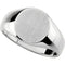 Mens Sterling Silver Brushed Round Signet Ring, Size 10, 18.00X16.00 MM