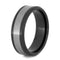 Matte Titanium 8mm Comfort-Fit Black Ceramic Wedding Band