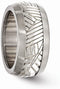 Casted Collection Titanium and Sterling Silver Inlay 11mm Leaf Two-Tone Band, Size 8