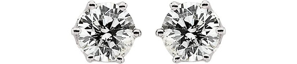 cubic zirconia Stud Earrings, Rhodium-Plated 14k White Gold