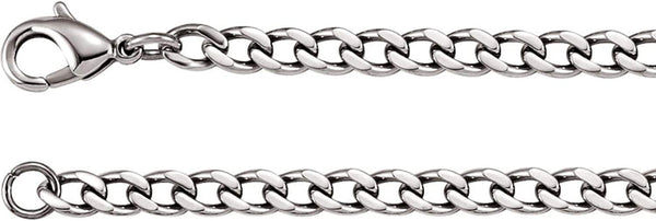 4.8mm, Men's Stainless Steel Curb Chain with Lobster Clasp 20"