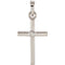 Diamond Inlay Cross Rhodium-Plated 14k White Gold Pendant (.03 Ct, G-H Color, I1 Clarity)