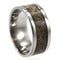 Deer Antler Overlay 8mm Comfort Fit Titanium Wedding Band