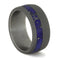 Lapis Lazuli Inlay 9mm Comfort-Fit Sandblasted Titanium Band