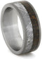 Dinosaur Bone, Gibeon Meteorite 8mm Comfort-Fit Sandblasted Titanium Band, Size 8