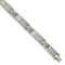 Men's Brushed and Polished Stainless Steel CZ Link Bracelet, 7.75"