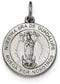 Sterling Silver Satin Antiqued Spanish Lady of Guadalupe Medal Pendant (21X18.5MM)