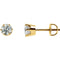 Ave 369 14k Yellow Gold Diamond Stud Earrings ( Color GH, Clarity SI2-SI3)