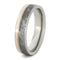 Gibeon Meteorite, 14k Rose Gold 5.5mm Comfort-Fit Titanium Ring