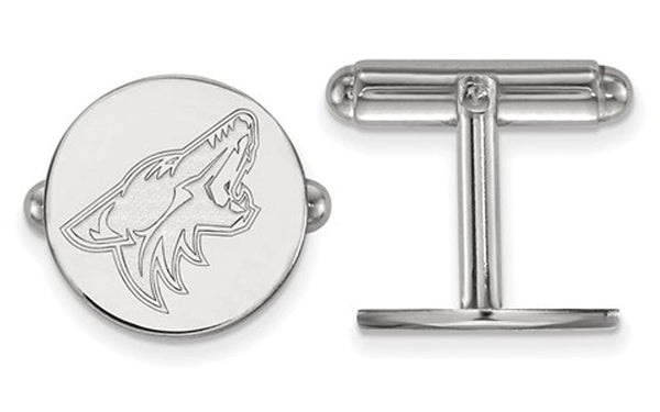 Sterling Silver, NHL Phoenix Coyotes, Bullet Back, Round Cuff Links, 15MM