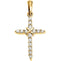 Small Diamond Rope Cross 14k Yellow Gold Pendant (.225 Cttw, GH Color, SI1 Clarity)