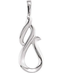 Swirl Freeform Pendant, Rhodium-Plated 14k White Gold