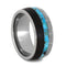 Turquoise, Dinosaur Bone, Gibeon Meteorite 10mm Comfort-Fit Titanium Wedding Ring