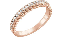 Diamond Beaded Ring, 14k Rose Gold (1/4 Ctw, Color G-H, Clarity I1), Size 6