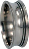 Inverted Grooved 10mm Comfort Fit Titanium Wedding Band, Size 6.5