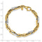 Men's Two-Tone 14k Yellow and White Gold 7.05mm Link Bracelet, 7.75"