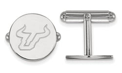 Rhodium-Plated Sterling Silver University Of South Florida Cuff Links, 15MM