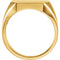 Men's 10k Yellow Gold Satin Brushed Octagon Signet Ring, 18x16mm, Size 10.5