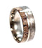 Deer Antler and Gibeon Meteorite 8mm Comfort Fit Titanium Wedding Band