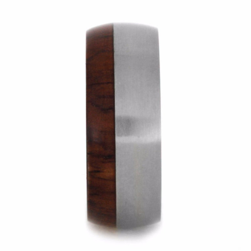 Honduran Rosewood Burl 8mm Comfort-Fit Matte Titanium Wedding Band