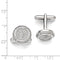 Sterling Silver and Cubic Zirconia Brilliant Embers Coin Cuff Links, 16MM