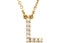 14k Yellow Gold Diamond Initial 'L' 1/10 Cttw Necklace, 16" (GH Color, I1 Clarity)