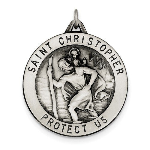 Sterling Silver St. Christopher Medal (40X33MM)