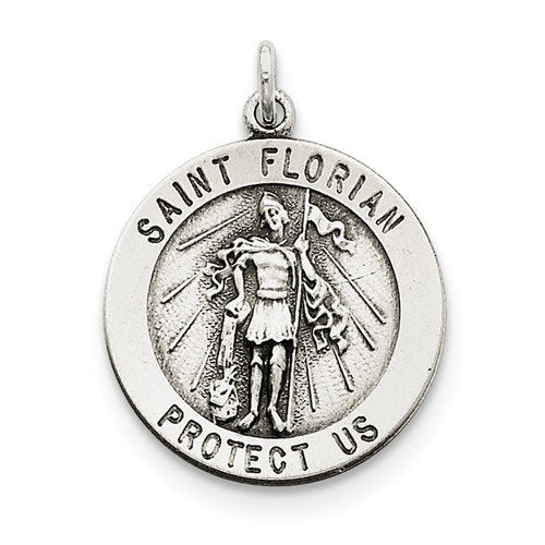 Sterling Silver Saint Florian Medal (33X23MM)