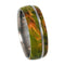 Green Box Elder Burl Wood 8mm Comfort-Fit Dome Titanium Band, Size 10.25