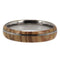 Delicate Olive Wood with Titanium Pinstripe 5mm Comfort Fit Titanium Wedding Band, Size 10