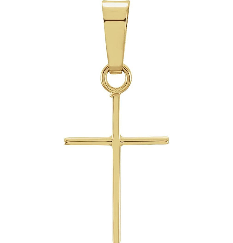 Petite Cross 14k Yellow Gold Pendant (12X8MM)