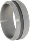 Charcoal 8mm Comfort Fit Frost FinishedTitanium Wedding Band, Size 10.5