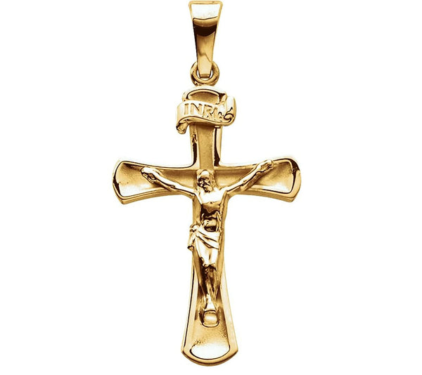 Crucifix Cross 14k Yellow Gold Pendant