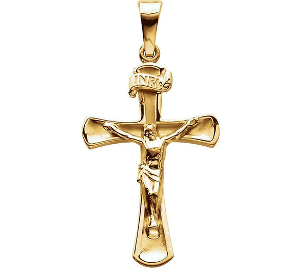 Crucifix 14k White Gold Cross Pendant