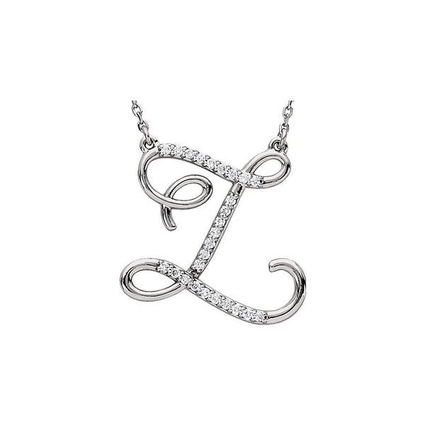 Diamond Initial 'Z' Sterling Silver Pendant Necklace, 16.00" (.125 Cttw, GH Color, I1 Clarity)