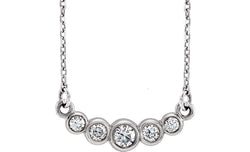 Platinum Graduated Bezel Set Diamond Necklace, 16-18" (1/5 Ctw, Color G-H, Clarity SI2-SI3)