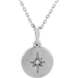 Platinum Diamond Starburst Necklace, 16-18" (.08 Ctw, Color G-H, Clarity SI2-SI3)