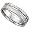 Double Milgrain Design 6mm Comfort Fit 14k White Gold Band