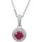 The Men's Jewelry Store (for HER) Ruby and Diamond Entourage 14k White Gold Pendant Necklace, 18" (1/4 Cttw)