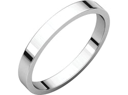 14k White Gold Slim-Profile Flat 2.5mm Band