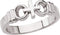 Women's 'Joined By Christ' Cross Wedding Ring, 7mm Rhodium-Plated 14k White Gold, Size 4