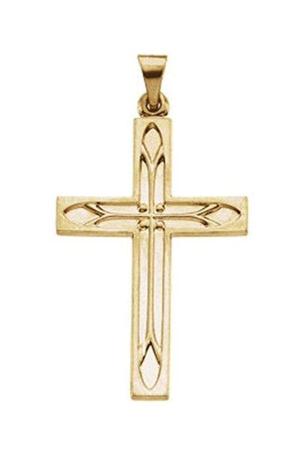 Church Cross 14k Yellow Gold Pendant (33.50X23MM)