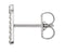 Rhodium-Plated 14k White Gold Diamond Letter 'T' Initial Stud Earring (Single Earring) (.05 Ctw, GH Color, I1 Clarity)