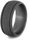 Double Grooved Dome 8mm Comfort-Fit Sandblast Titanium Wedding Band, Size 10.5